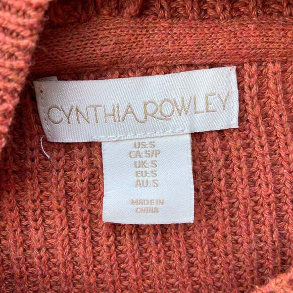 Cynthia Rowley Rust Orange Knit Hoodie Sweater - Picture 4 of 5